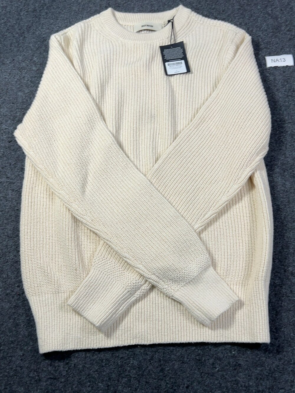 Buck Mason Sand Dollar Seafarer Cotton Rib Crew Sweater Small NWI Msrp168 [NA13]